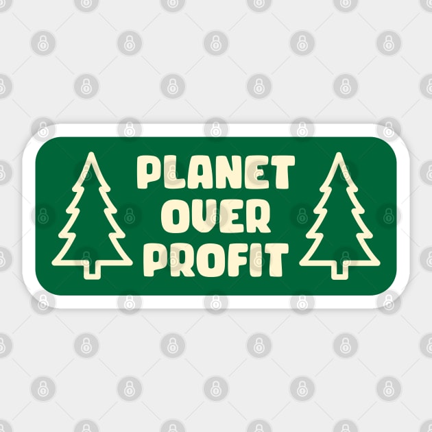 Planet Over Profit - Climate Change Socialist Sticker by Football from the Left